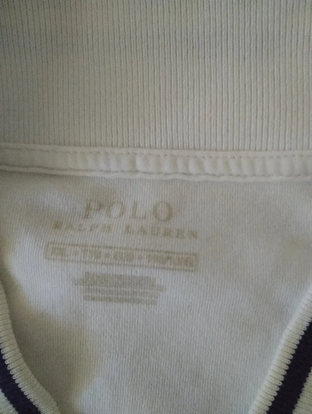 Polo by Ralph Lauren White Track Jacket with Navy Trim - Picture 2 of 3